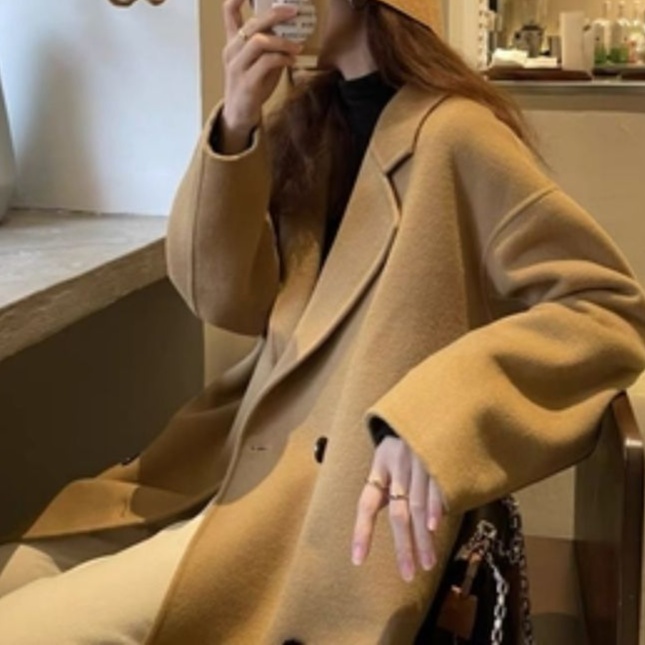 体型カバー ゆったりシルエット大人コート