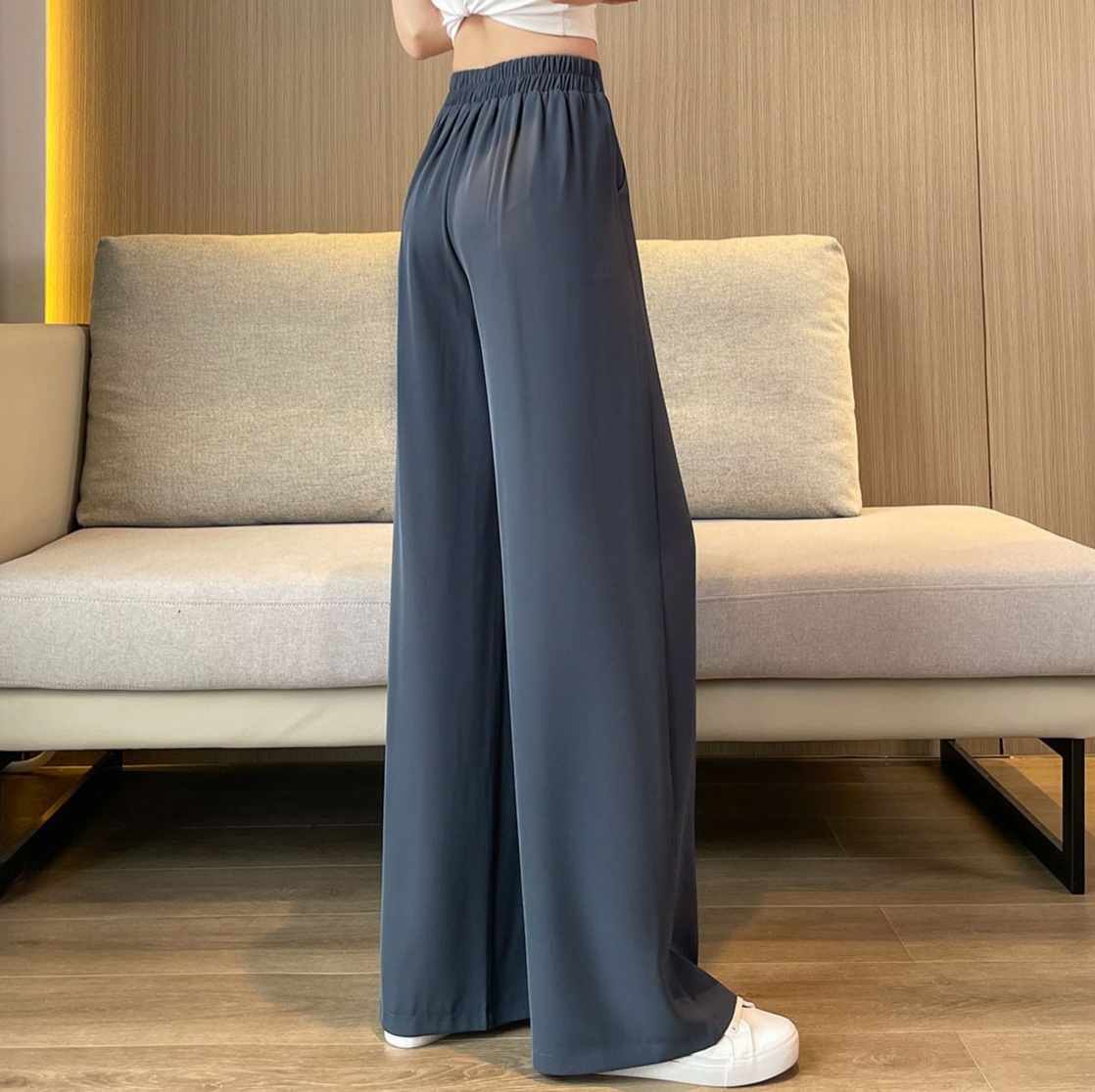 体型カバー ゆったりワイドシルエットパンツ