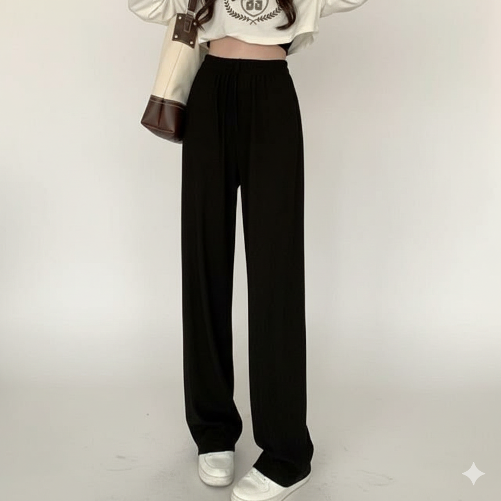 パンツ 美脚効果ワイドパンツ