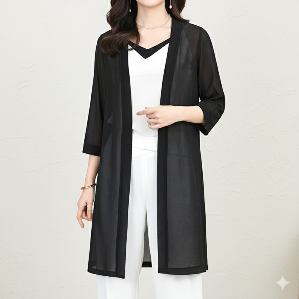 トップス 薄手ロングカーディガン