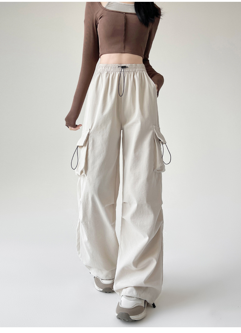 体型カバー 美脚見せゆったりワイドカーゴパンツ