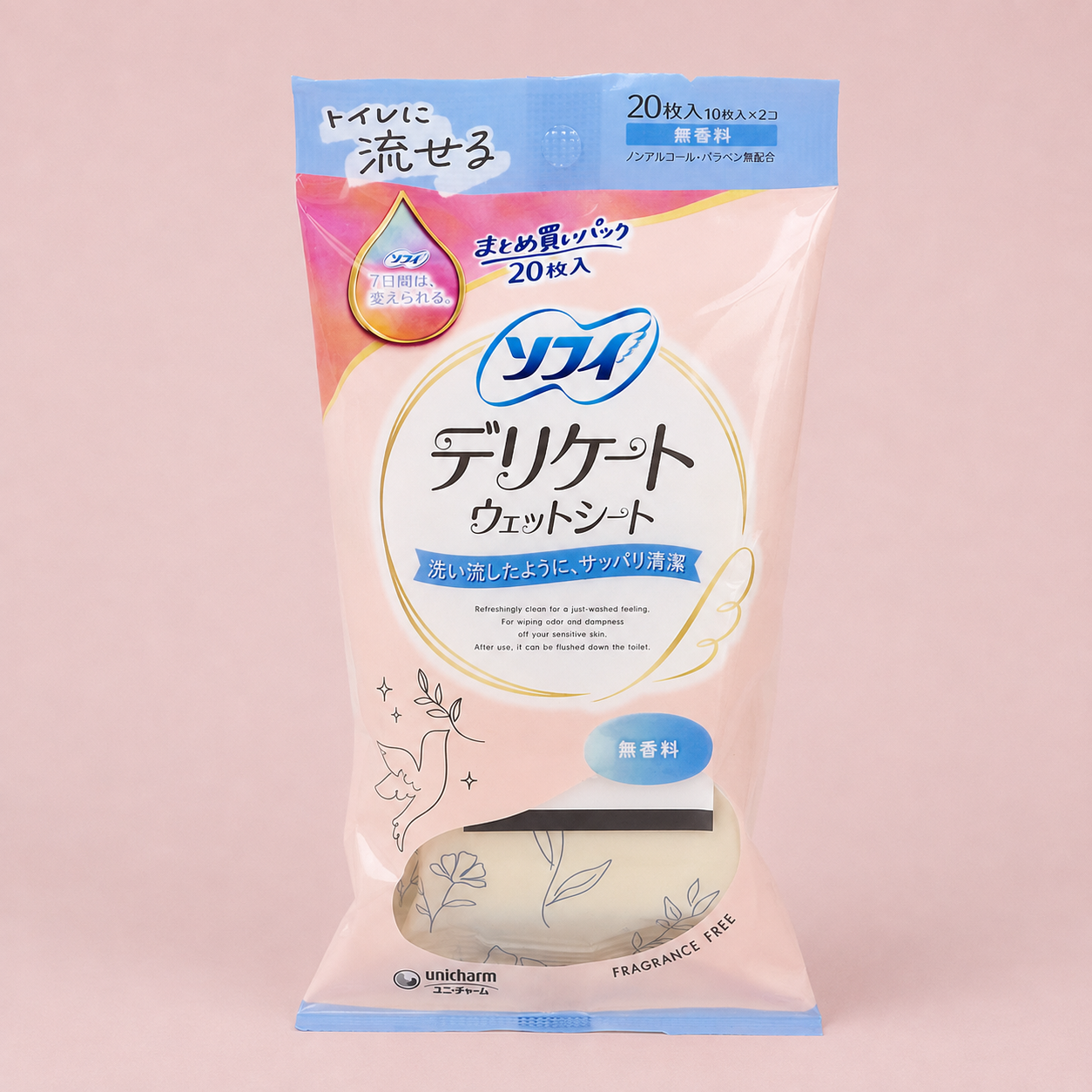 メイン画像:0枚目:ソフィ デリケートウェットシート 無香料 10枚入×2個