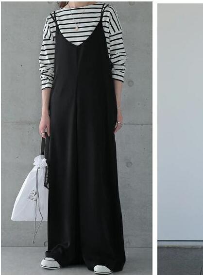 オールインワンコーデ 大人カジュアル キャミサロペット