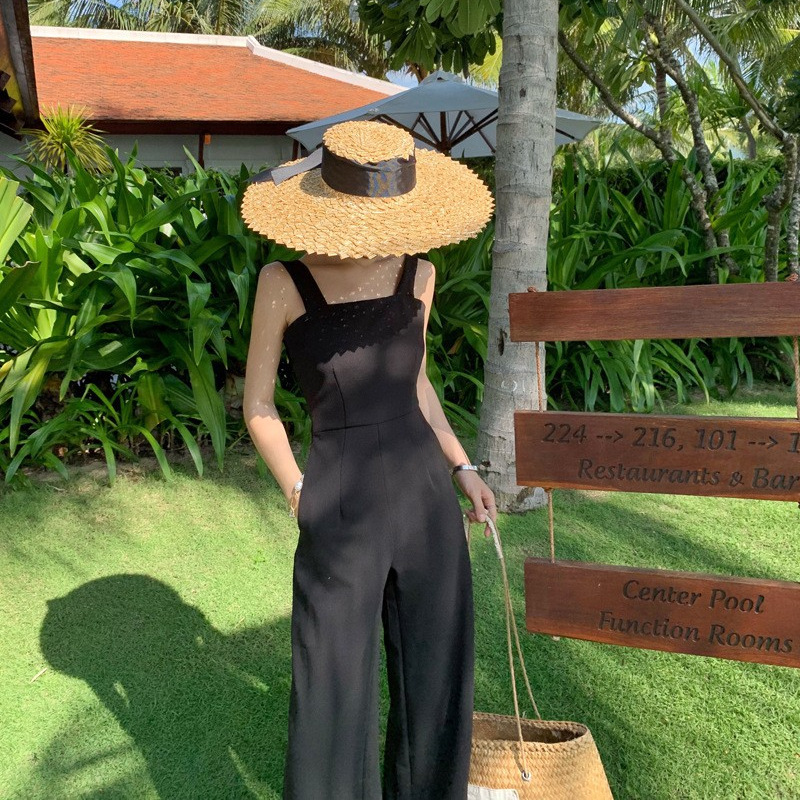 非表示(テイスト違い)　オールインワンコーデ リゾート風ワイドレッグオールインワン