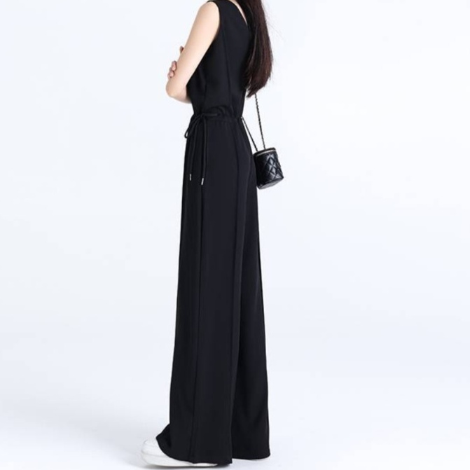 オールインワンコーデ シンプル上品ワイドパンツオールインワン