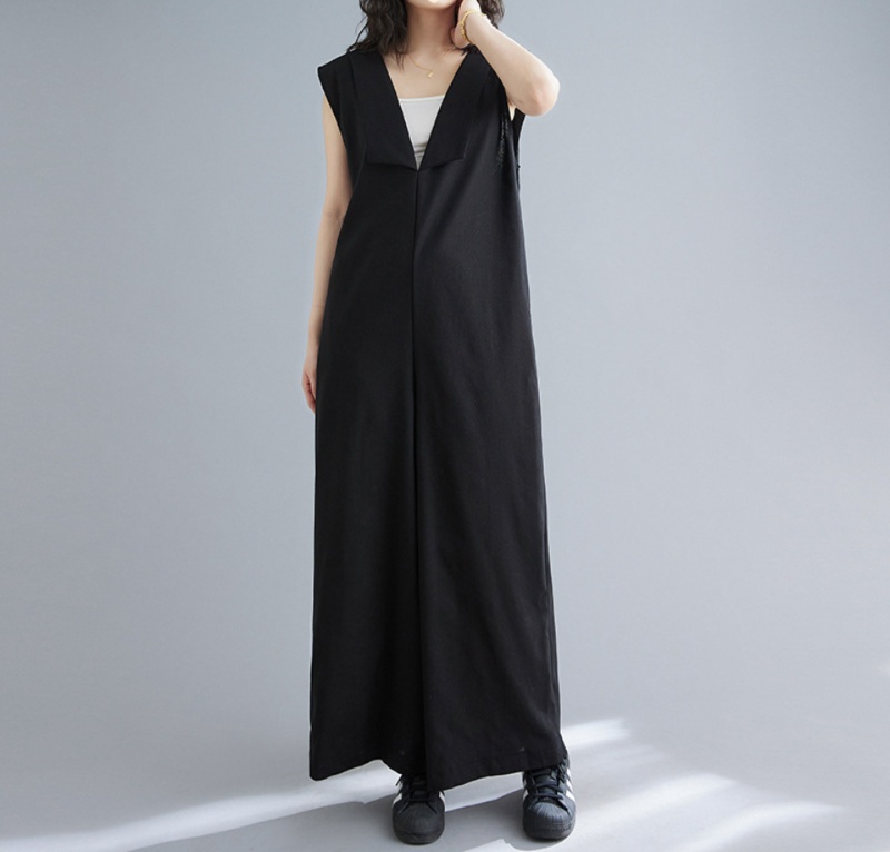 オールインワンコーデ ゆったりシルエット ロングオールインワン