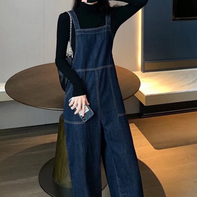 オールインワンコーデ 大人カジュアルなデニムサロペット