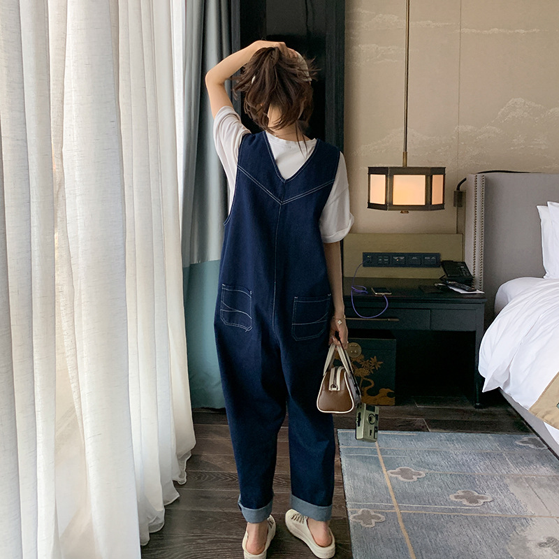 オールインワンコーデ 前ボタンデザイン デニムサロペット