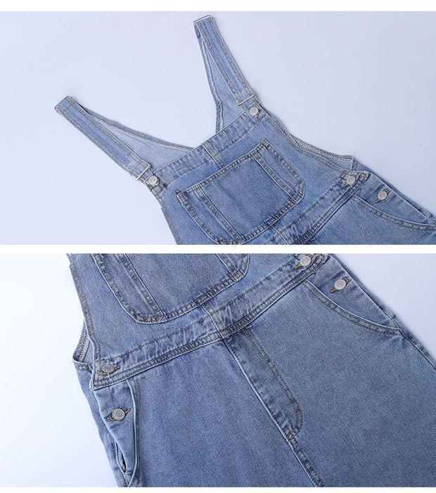 オールインワンコーデ 裾ロールアップデニムサロペット美脚仕様