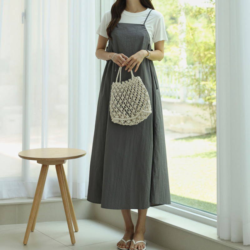 オールインワンコーデ ゆったりシルエット キャミサロペット