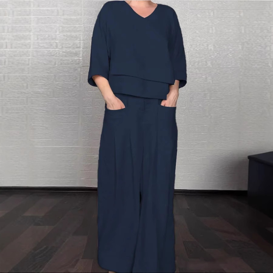 優雅なゆとりシルエットのセットアップ