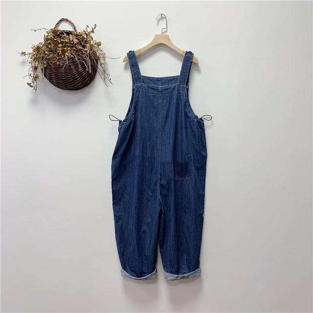 オールインワンコーデ ゆったりシルエット大人カジュアルデニムサロペット