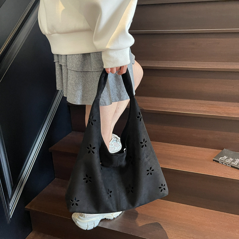 花柄ファッション フラワーカットワーク刺繍トートバッグ