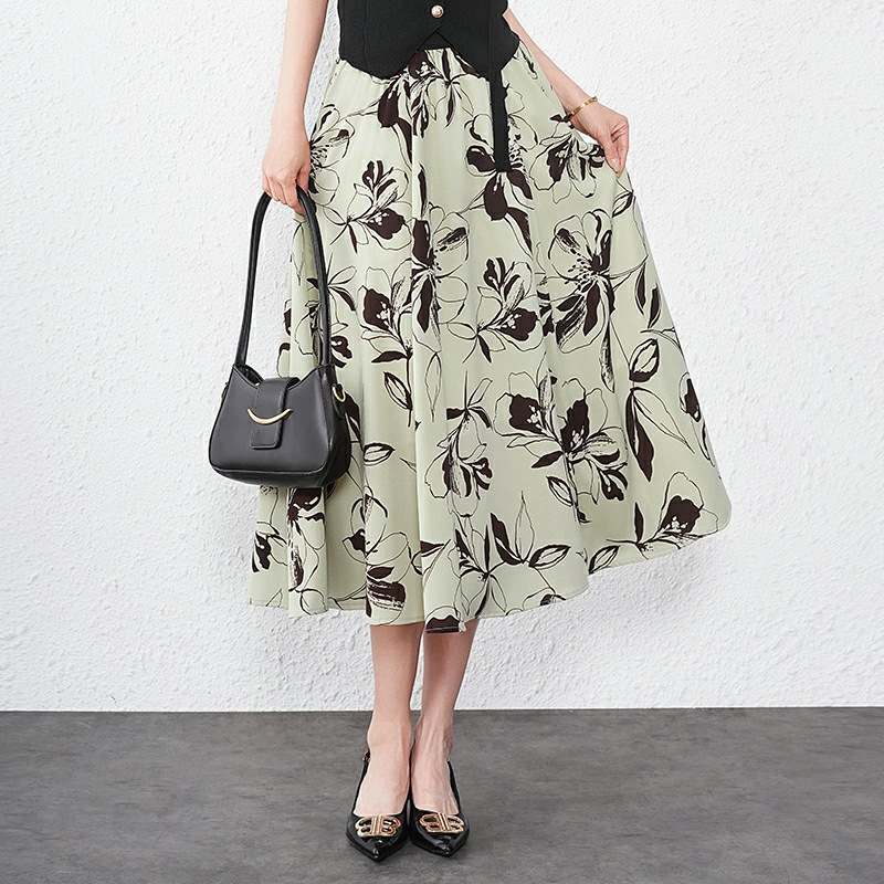 花柄ファッション エレガント花柄ミディ丈スカート