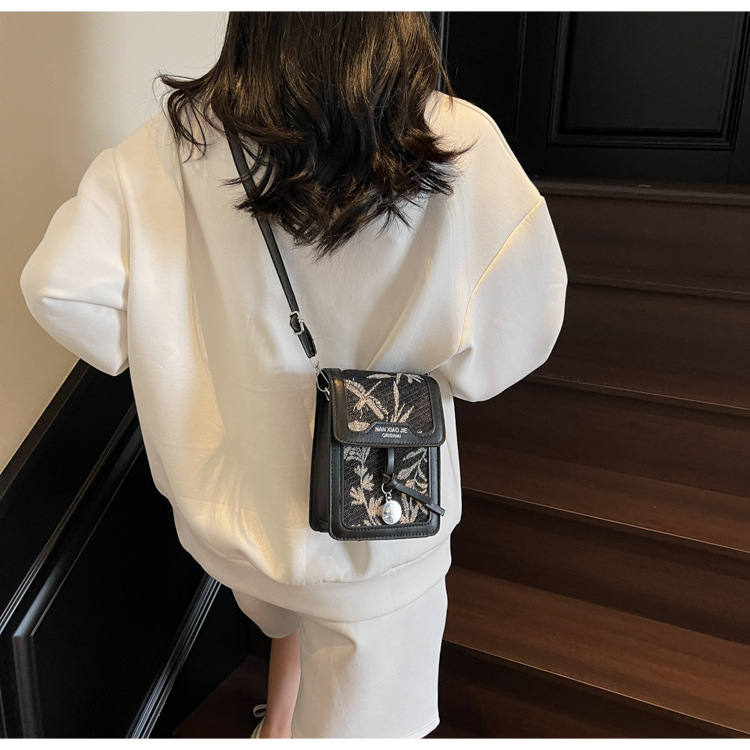 花柄ファッション 和モダン刺繍ショルダーバッグ