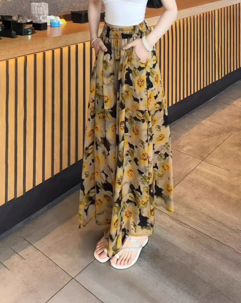 花柄ロングスカート