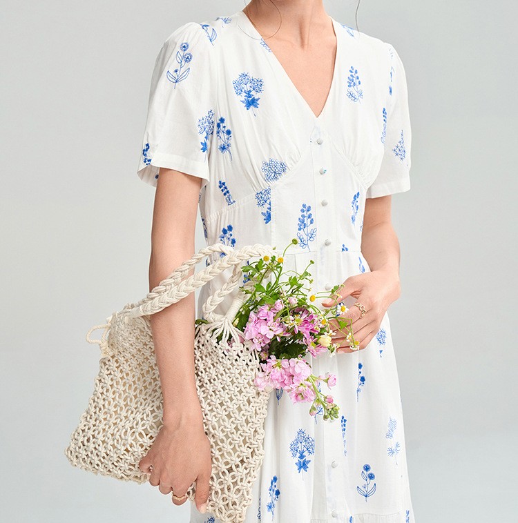 花柄ファッション 爽やか春風ティアードワンピース