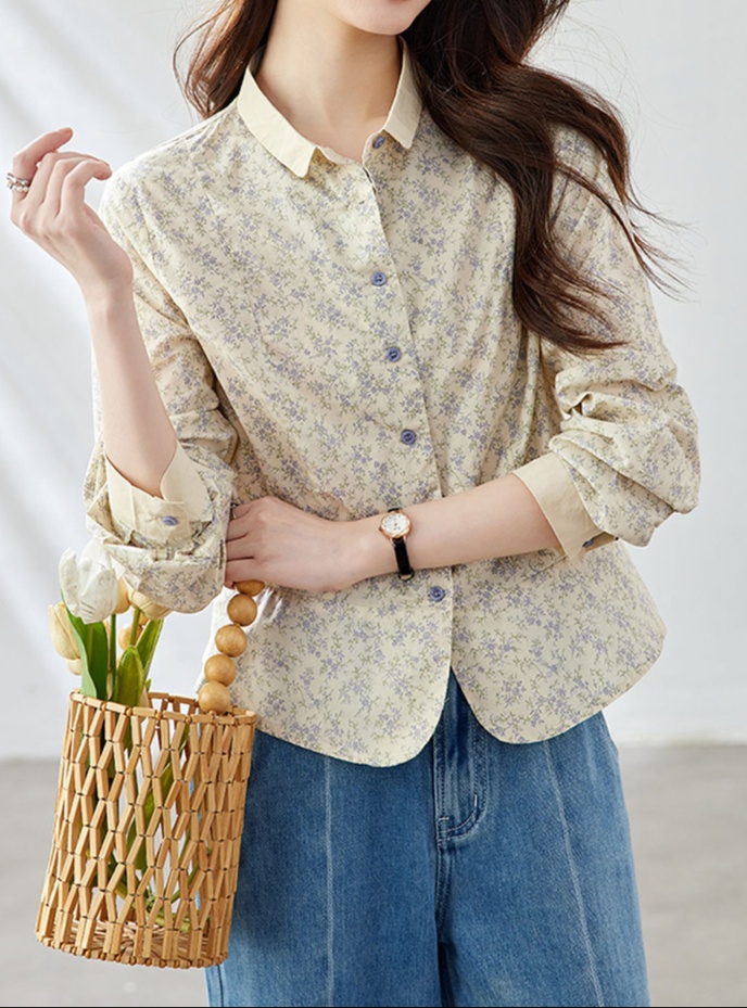 花柄ファッション 小花柄コットンブラウス