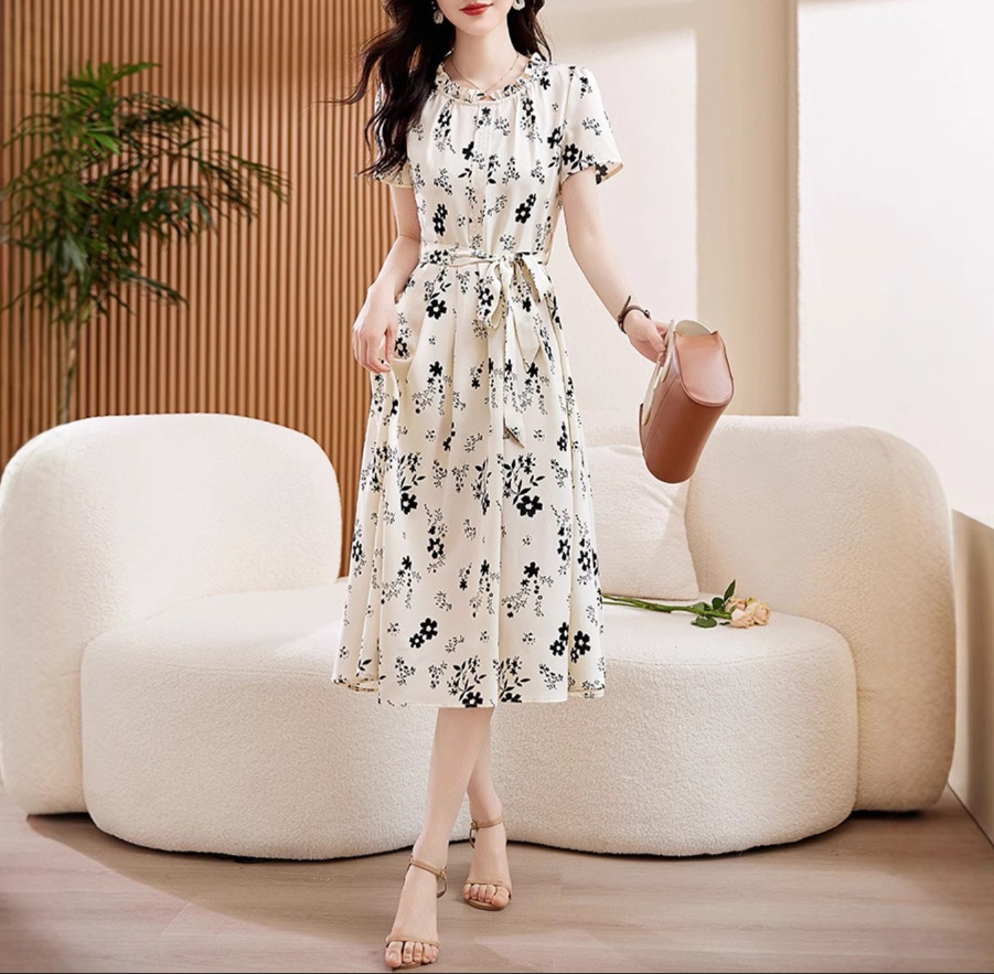 花柄ファッション 小花柄シャツワンピース