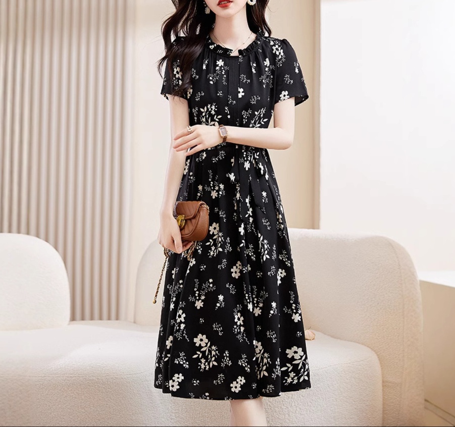 花柄ファッション 小花柄シャツワンピース