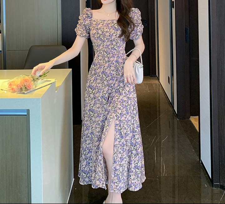 花柄ファッション 花柄マキシワンピース