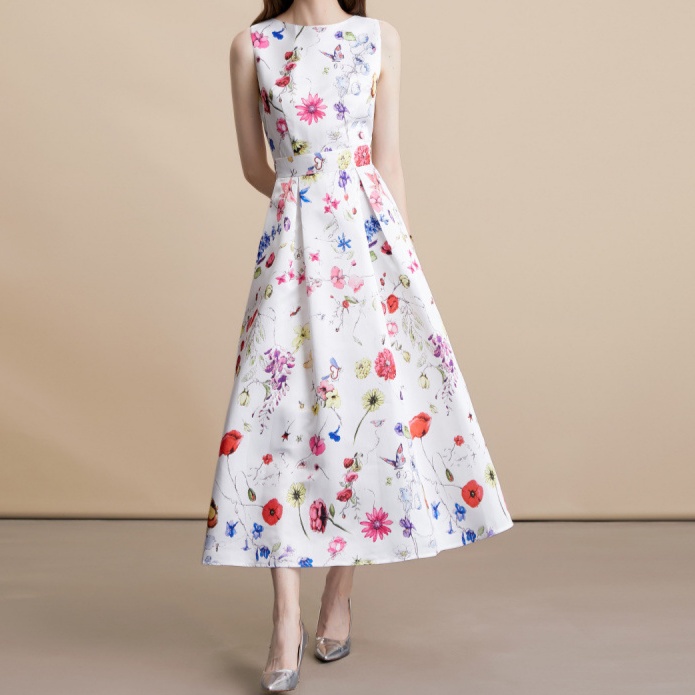 花柄ファッション 華やかマキシワンピース