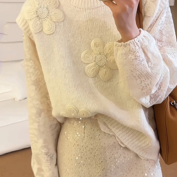 花柄ファッション 立体フラワー装飾ベスト