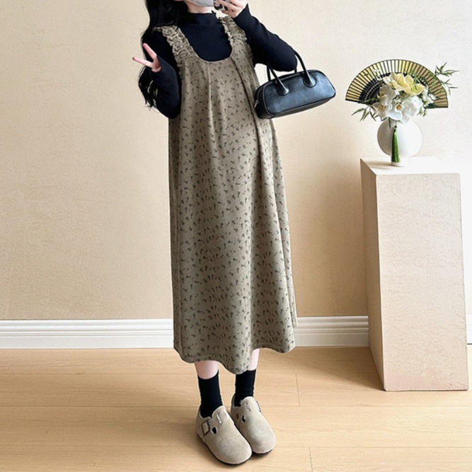 花柄ファッション 小花柄プリント ゆったりキャミワンピース