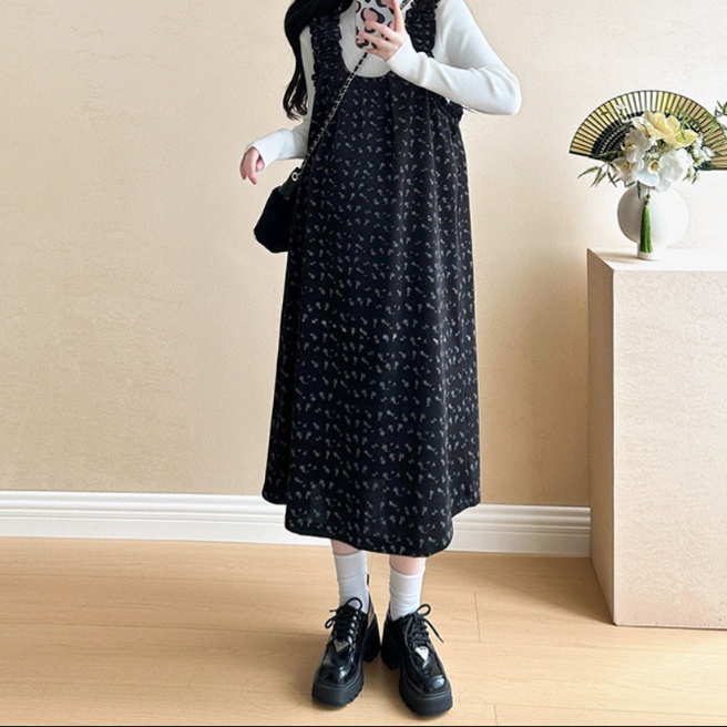 花柄ファッション 小花柄プリント ゆったりキャミワンピース