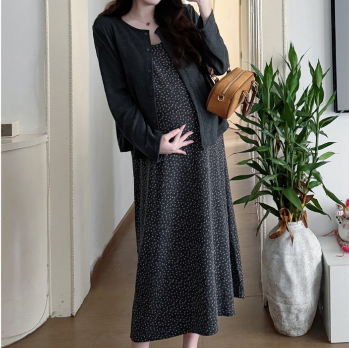 花柄ファッション 小花柄ドット柄キャミソールワンピース