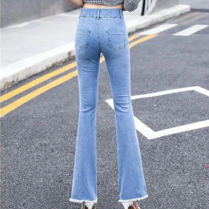 花柄ファッション 刺繍キャラクター柄フレアデニムパンツ