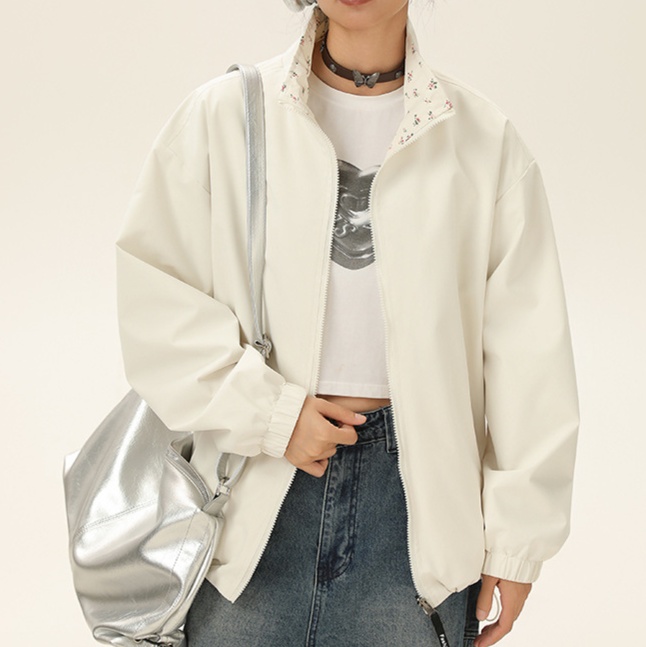 花柄ファッション 小花柄リバーシブルオーバーサイズジャケット