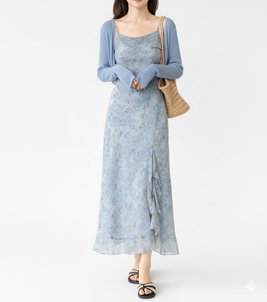 花柄ファッション 花柄キャミワンピース