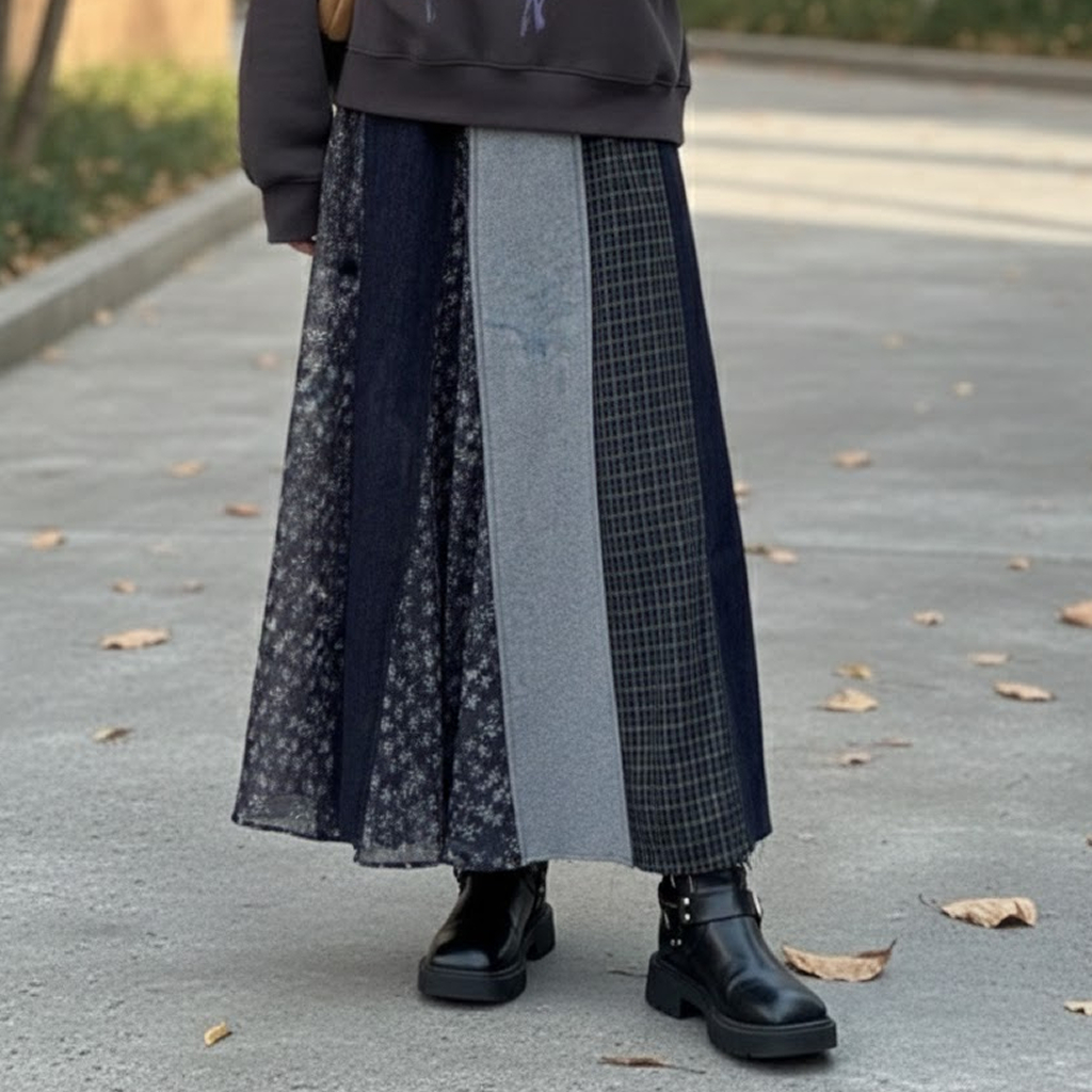 花柄スカート 花柄ファッション パッチワーク花柄ロングスカート | 花