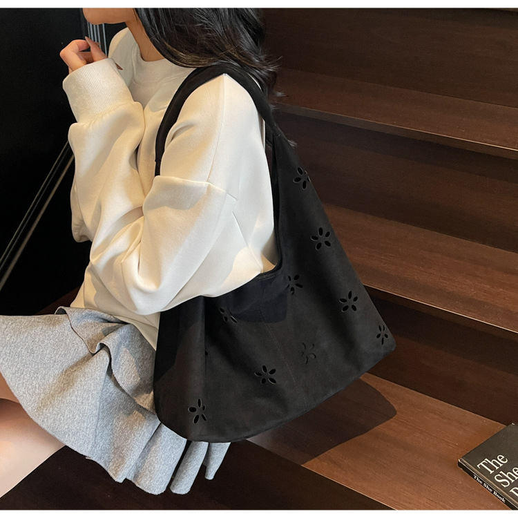 花柄ファッション フラワーカットワーク刺繍トートバッグ