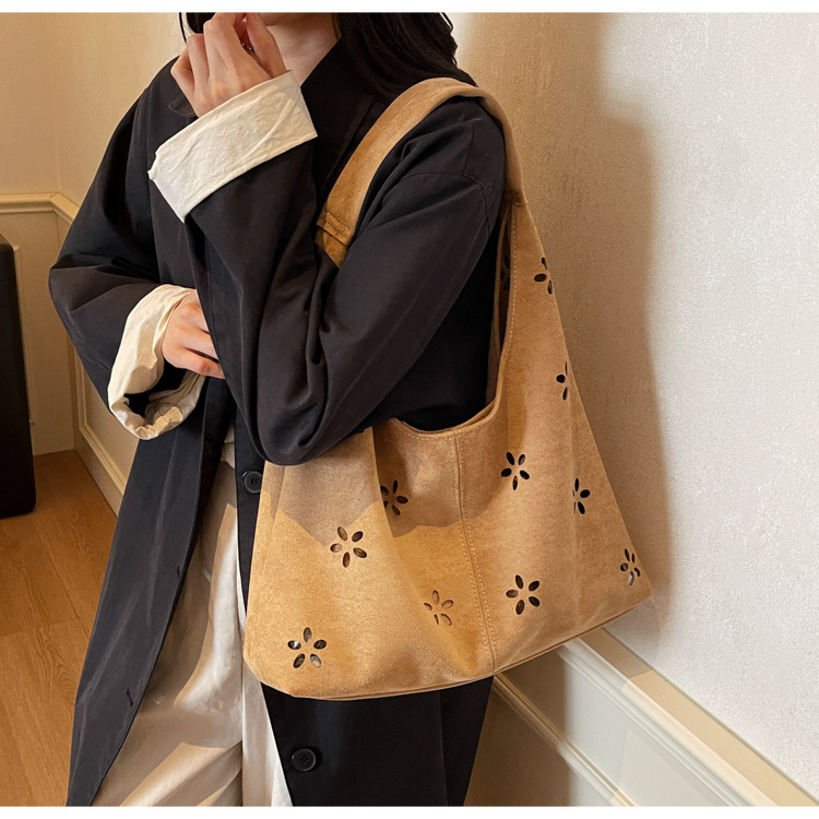 花柄ファッション フラワーカットワーク刺繍トートバッグ