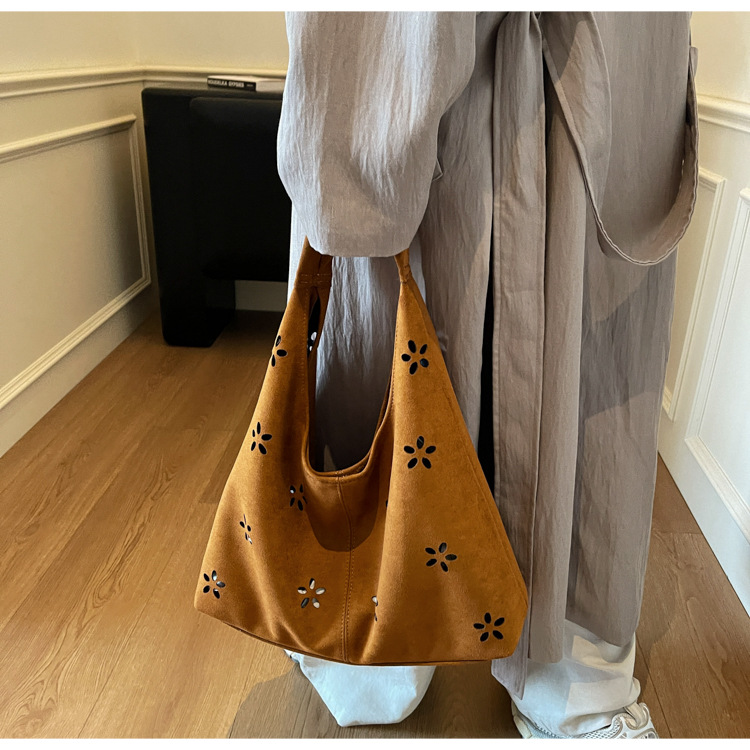 花柄ファッション フラワーカットワーク刺繍トートバッグ