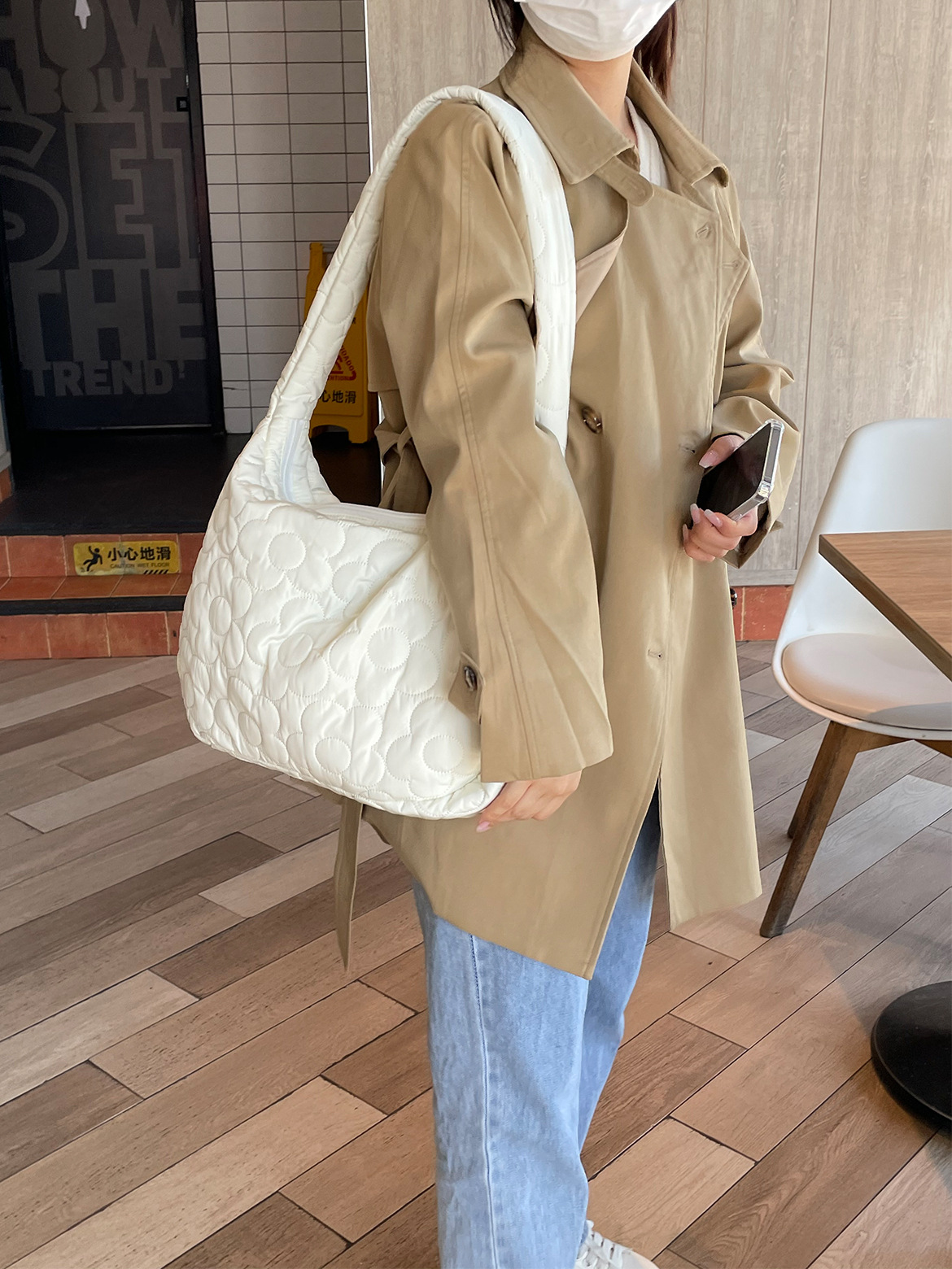 花柄ファッション キルティング花柄刺繍ショルダーバッグ