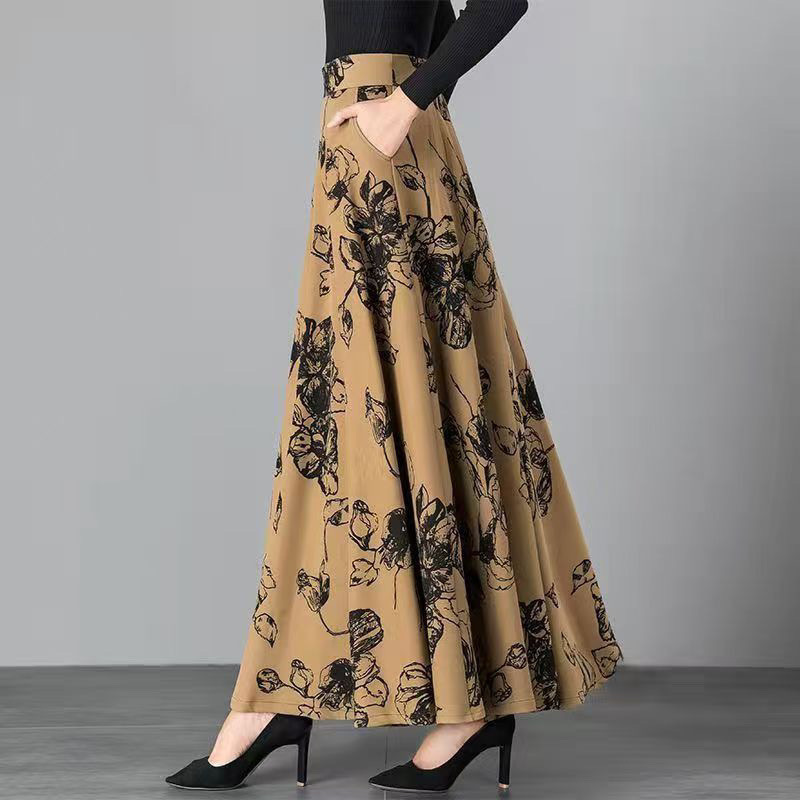 花柄ファッション 優雅な花模様が織りなすロングスカート