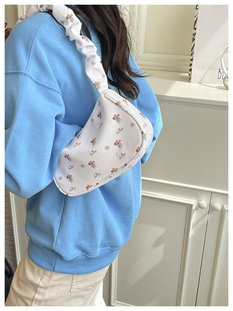 花柄ファッション 小花柄リボンハンドル布製ミニバッグ