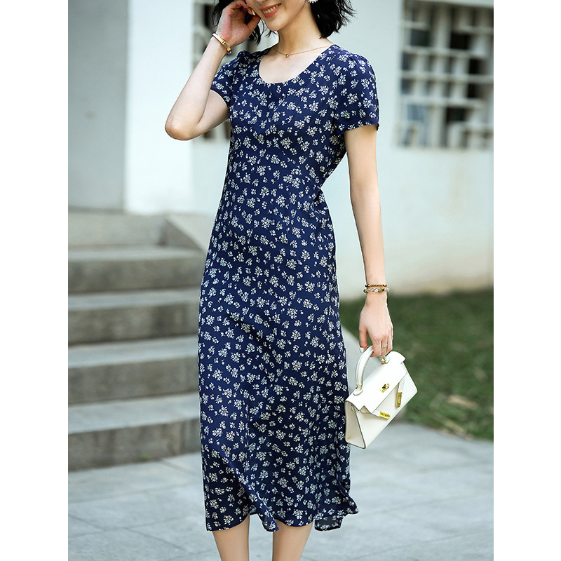 非表示(値段) 花柄ファッション 小花柄シフォンワンピース