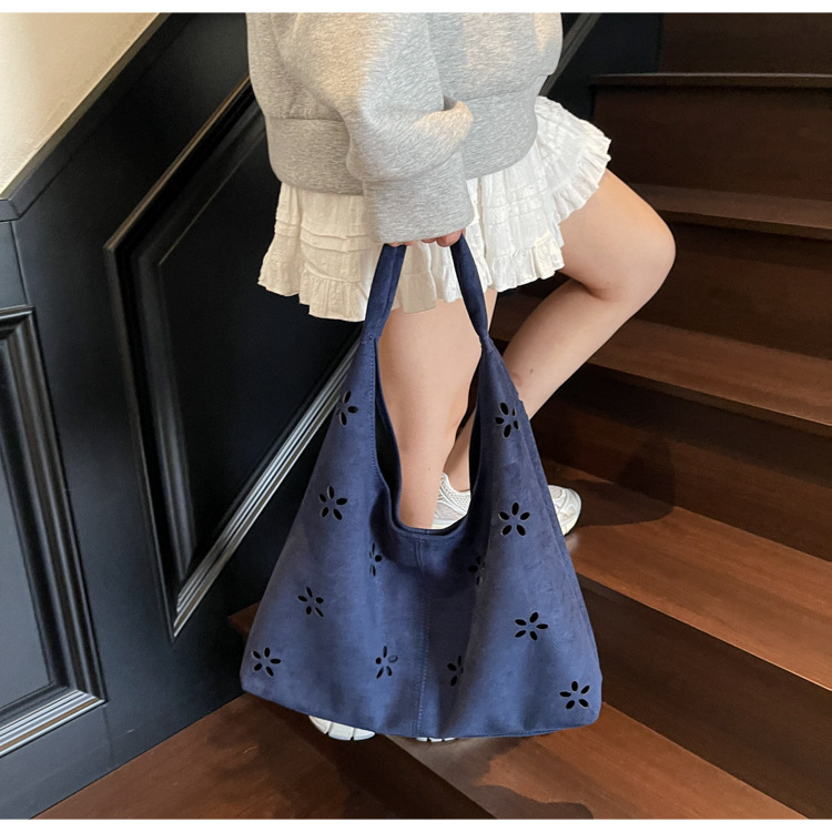 花柄ファッション フラワーカットワーク刺繍トートバッグ