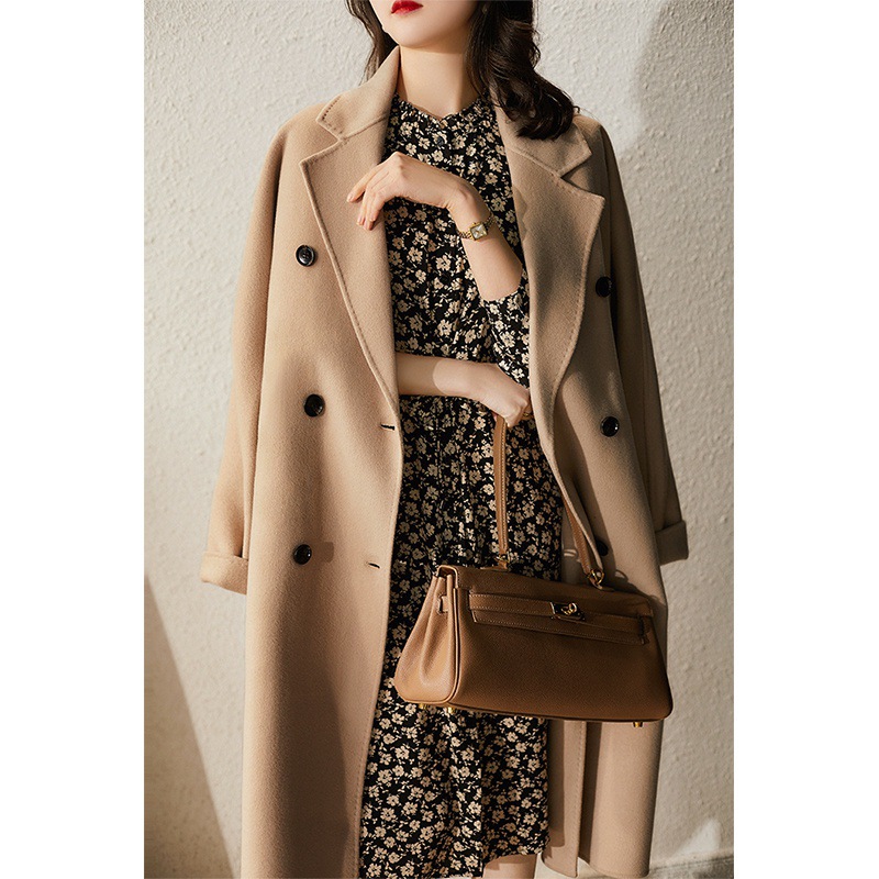 花柄ファッション 小花柄 マンダリンカラー ミディ丈ワンピース