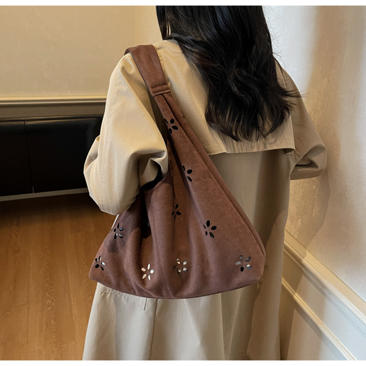 花柄ファッション フラワーカットワーク刺繍トートバッグ