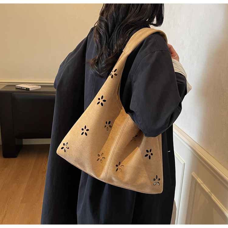 花柄ファッション フラワーカットワーク刺繍トートバッグ