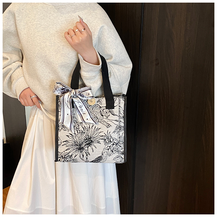 花柄ファッション ボタニカル柄トートバッグ