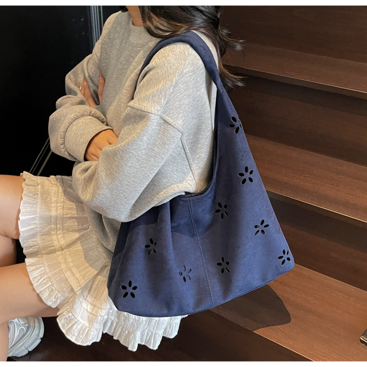 花柄ファッション フラワーカットワーク刺繍トートバッグ