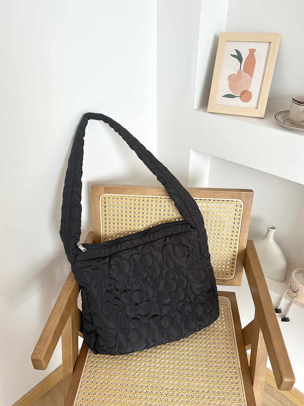 花柄ファッション キルティング花柄刺繍ショルダーバッグ