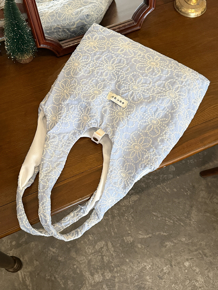 花柄ファッション レース調刺繍が上品な肩掛けフラワー刺繍バッグ