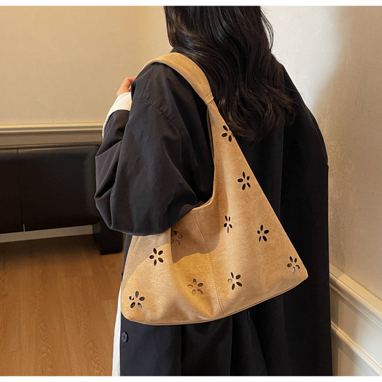 花柄ファッション フラワーカットワーク刺繍トートバッグ